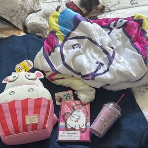 Loungefly Fluffy from Minnons Pink and White Cupcake Backpack with Bear Design